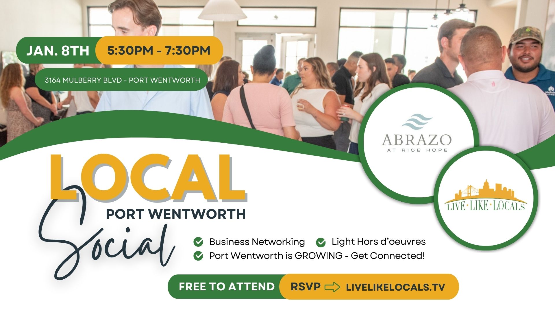 local social in port wentworth at Abrazo at Rice Hope
