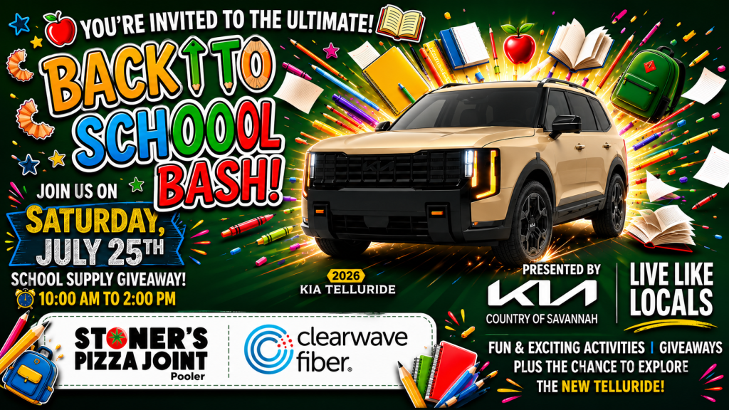 Kia Back to School Bash flyer - July 25 at Kia Country of Savannah