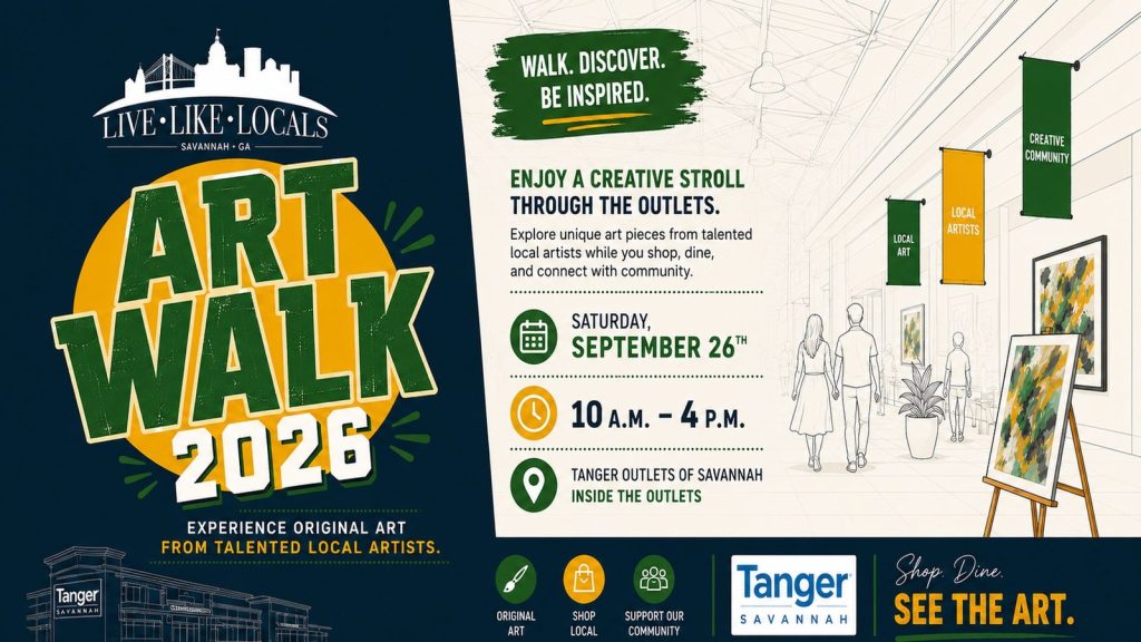 Art Walk 2026 at Tanger Outlets Savannah, Saturday September 26, 10 AM to 4 PM