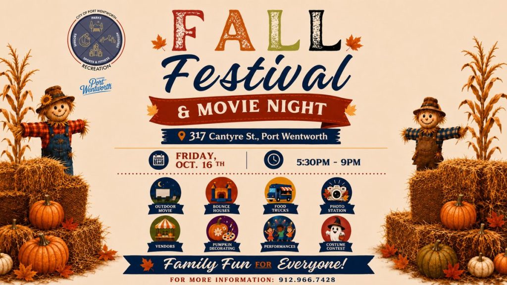 Port Wentworth Fall Festival and Movie Night flyer