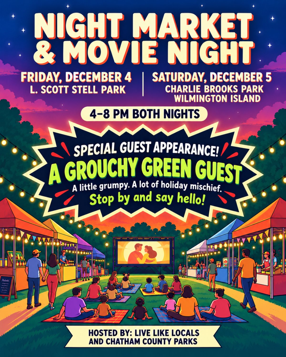 Night Market and Movie Night vendor registration Savannah December 2026