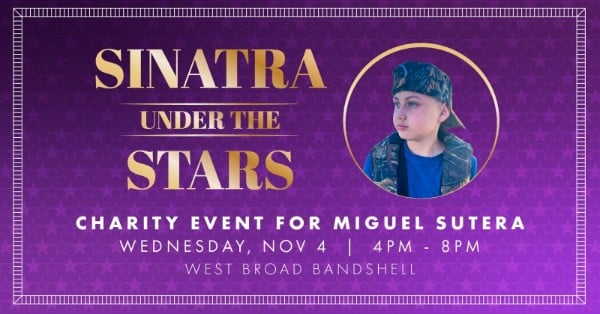 Sinatra Under the Stars benefit evening at the West Broad Bandshell in Savannah, November 4, 2026